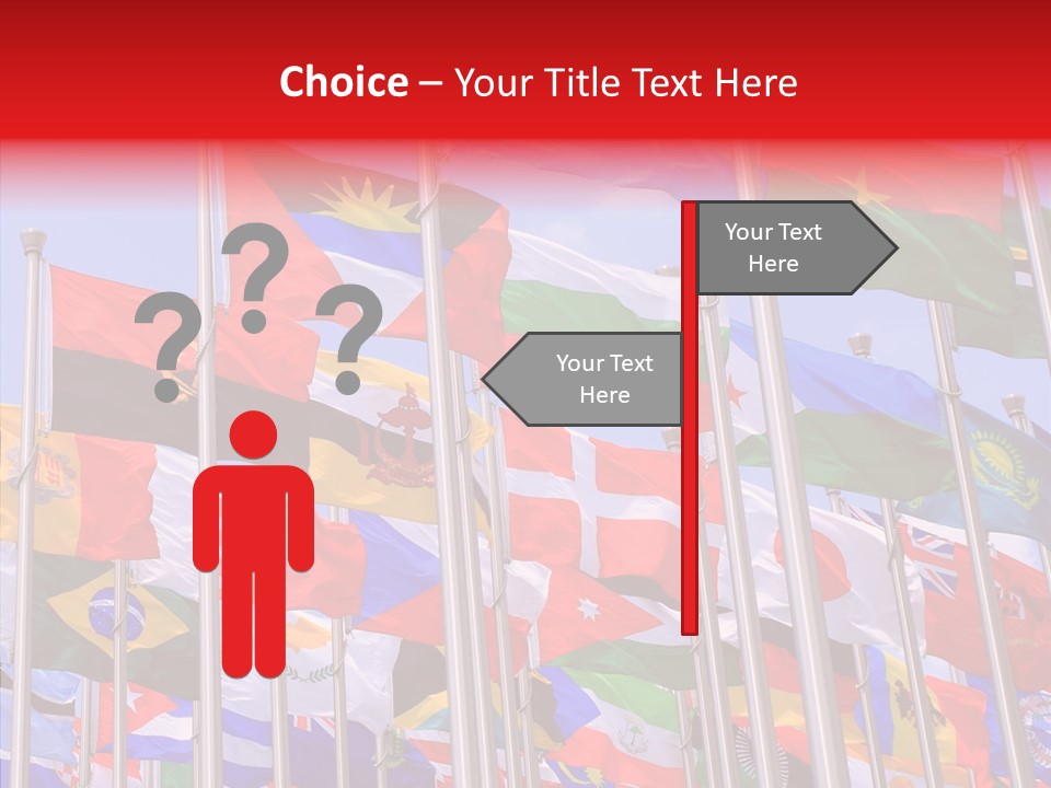 A Bunch Of Flags That Are Flying In The Air PowerPoint Template