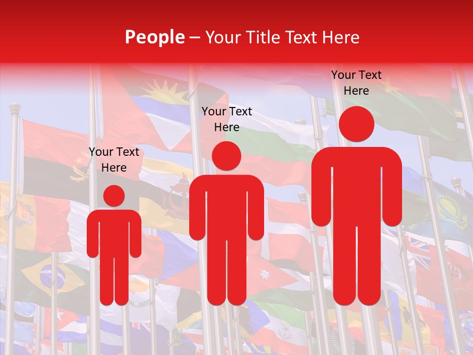 A Bunch Of Flags That Are Flying In The Air PowerPoint Template