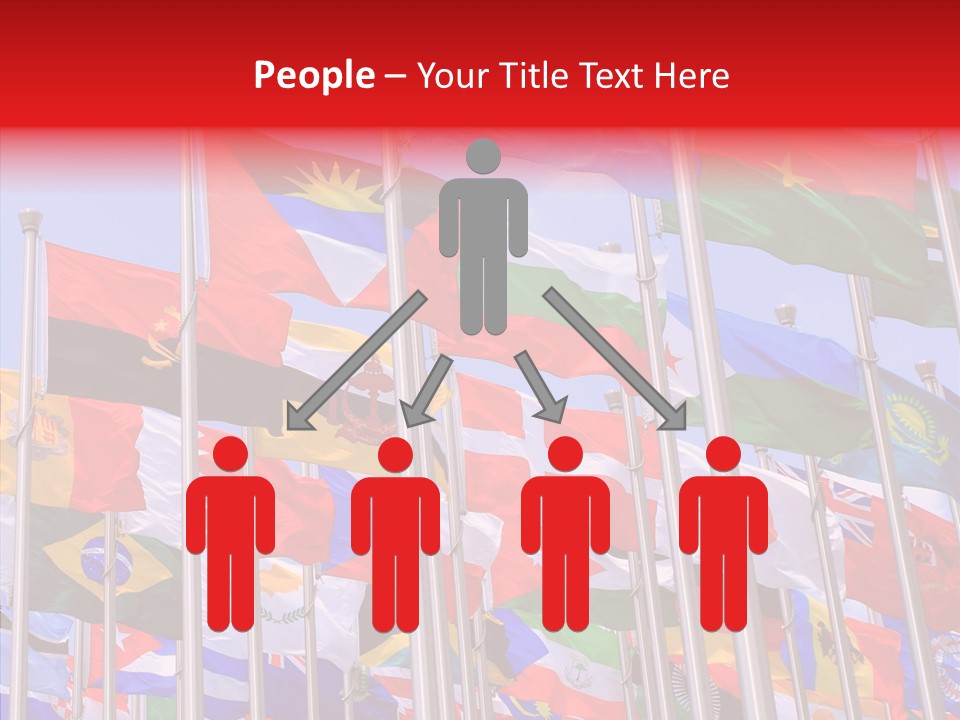 A Bunch Of Flags That Are Flying In The Air PowerPoint Template