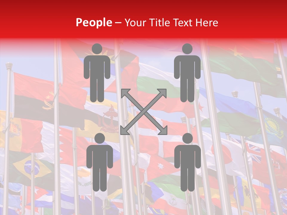 A Bunch Of Flags That Are Flying In The Air PowerPoint Template
