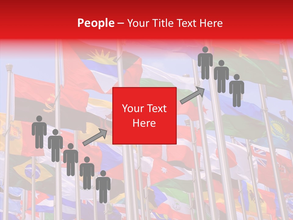 A Bunch Of Flags That Are Flying In The Air PowerPoint Template