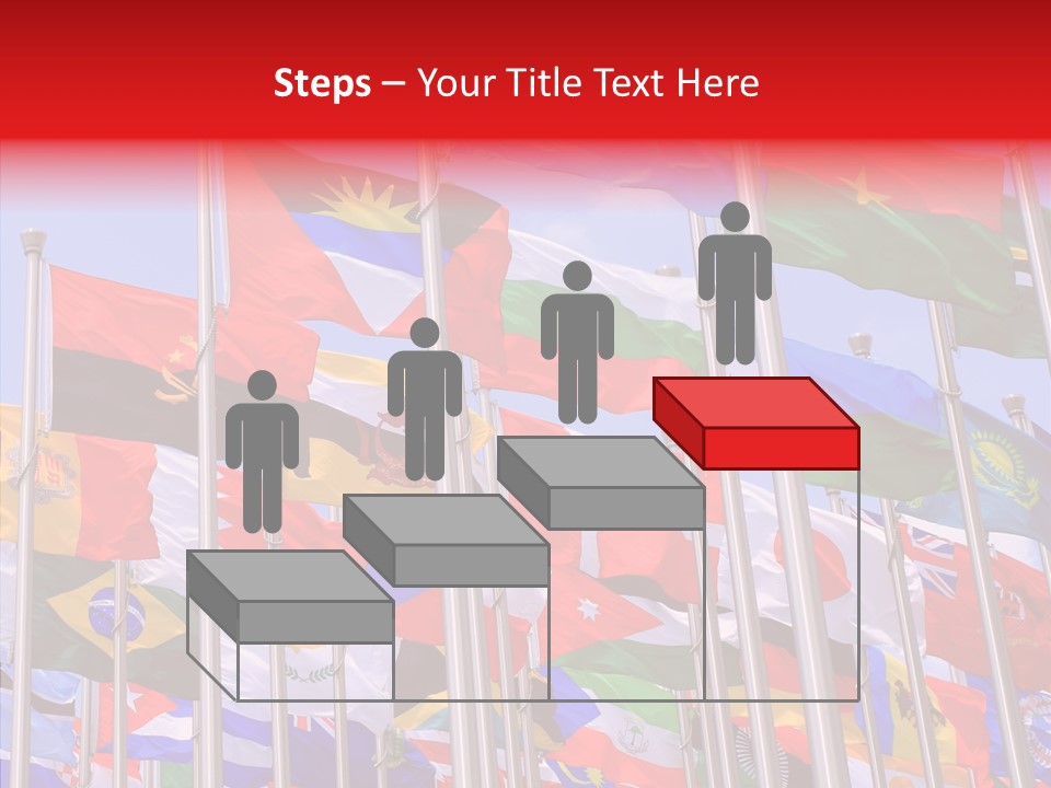 A Bunch Of Flags That Are Flying In The Air PowerPoint Template