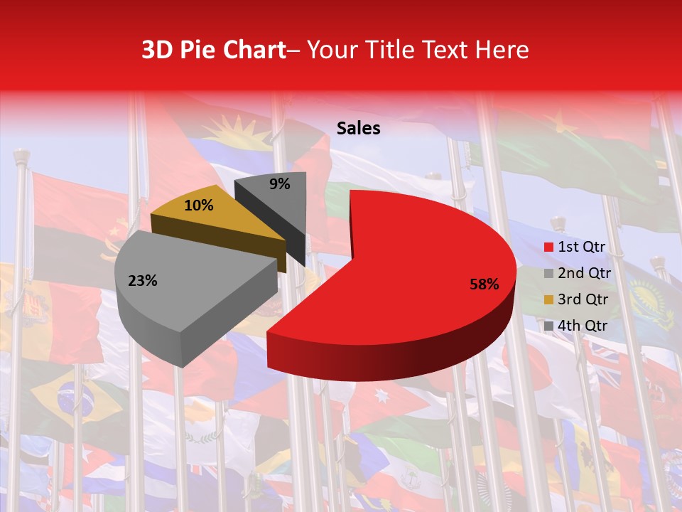 A Bunch Of Flags That Are Flying In The Air PowerPoint Template