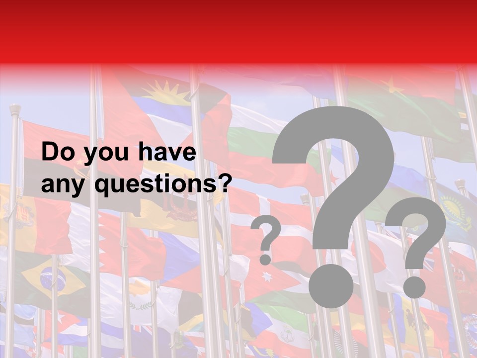 A Bunch Of Flags That Are Flying In The Air PowerPoint Template
