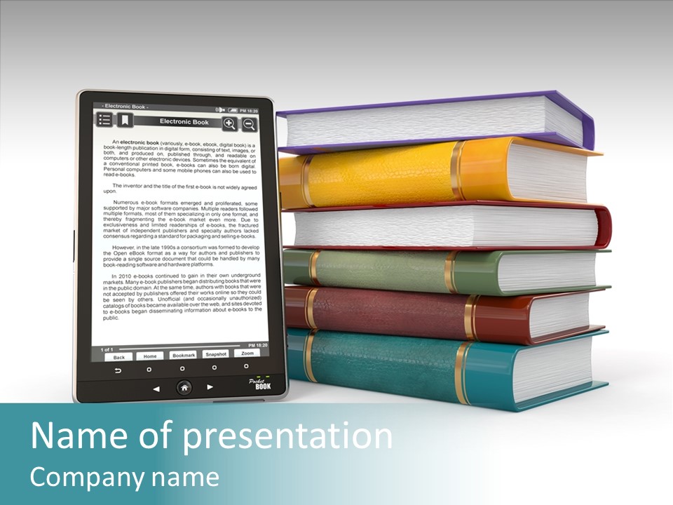 Handbook Knowledge Phone PowerPoint Template