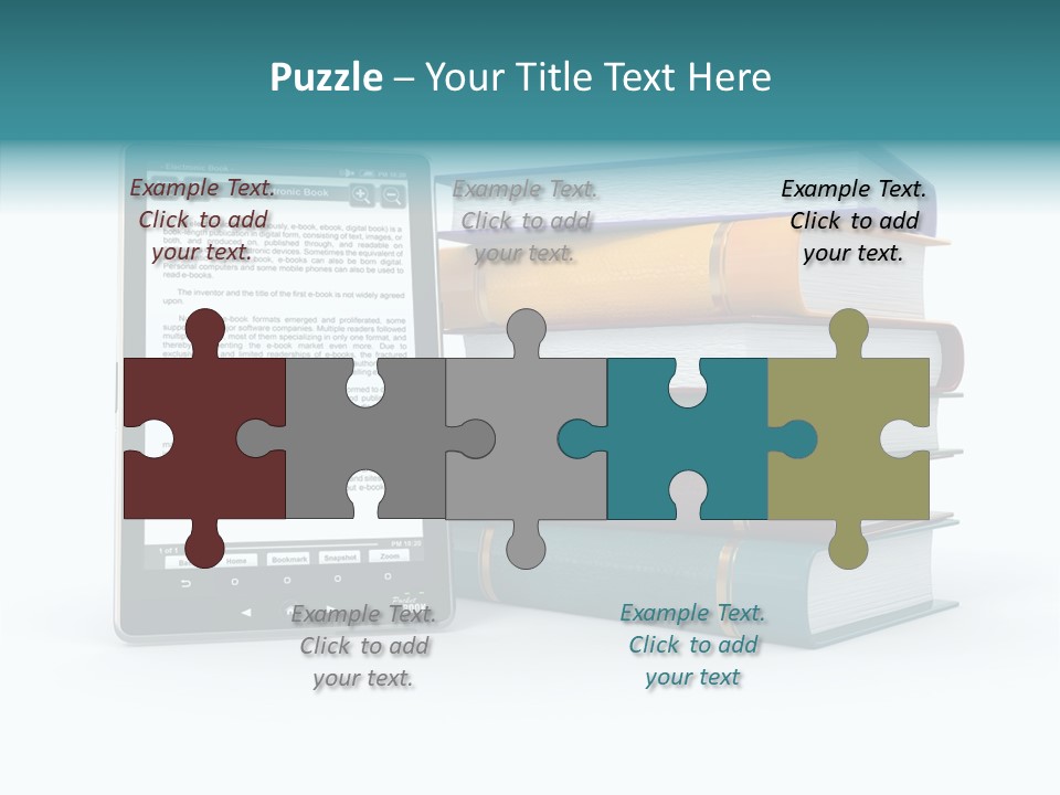 Handbook Knowledge Phone PowerPoint Template