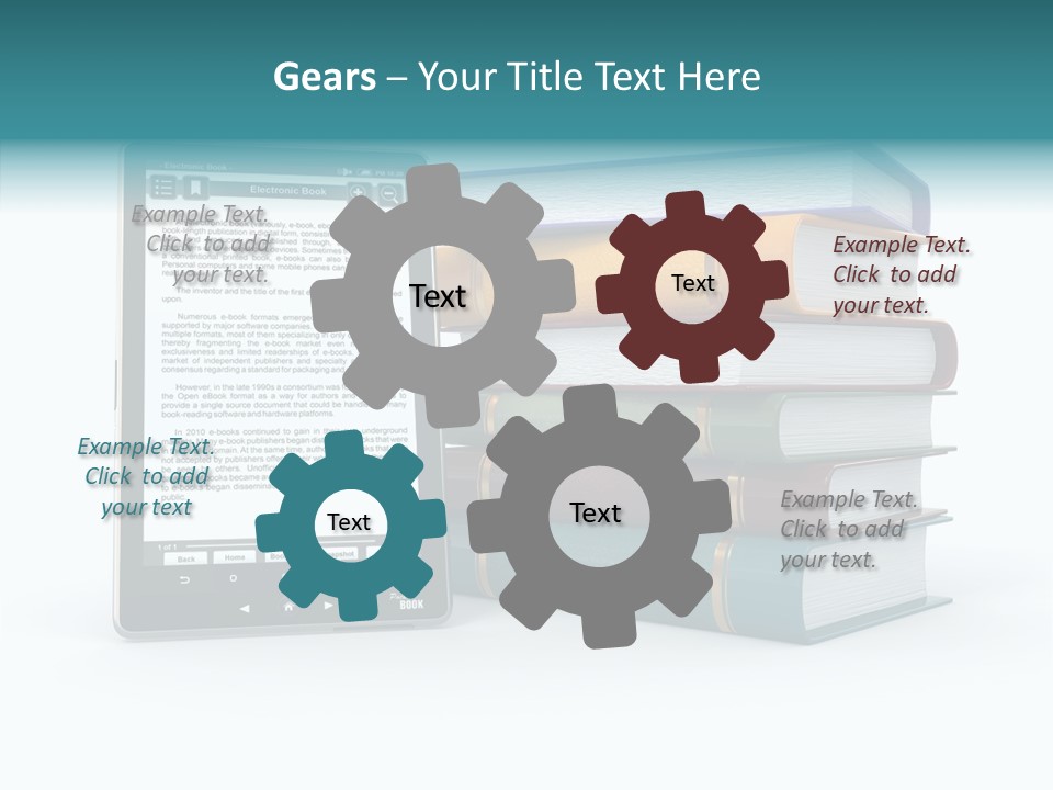 Handbook Knowledge Phone PowerPoint Template