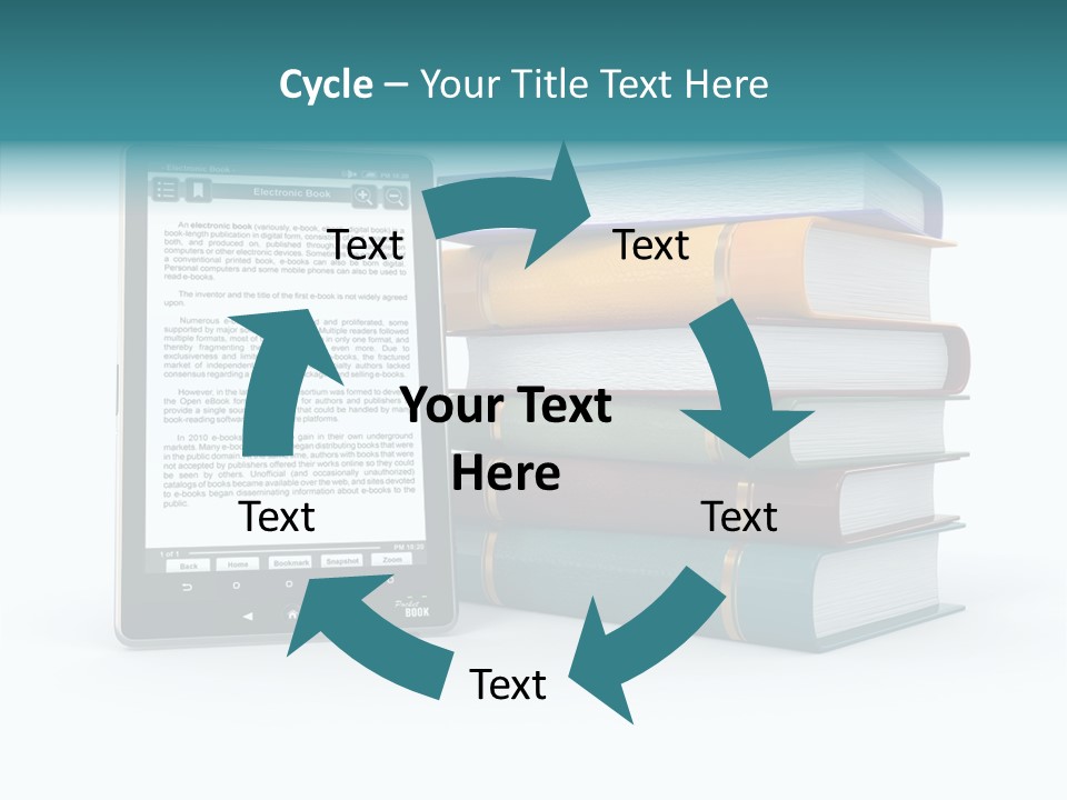 Handbook Knowledge Phone PowerPoint Template