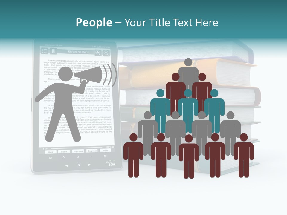 Handbook Knowledge Phone PowerPoint Template