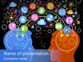 Social Media Dialog Texture PowerPoint Template