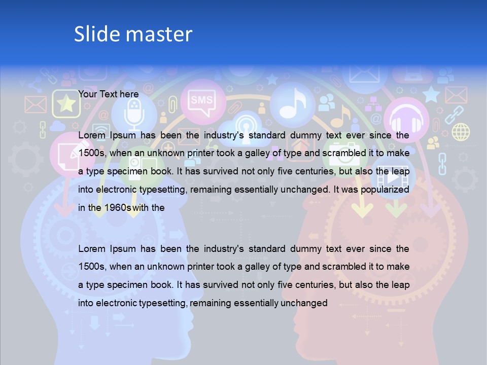 Social Media Dialog Texture PowerPoint Template