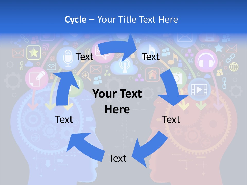 Social Media Dialog Texture PowerPoint Template