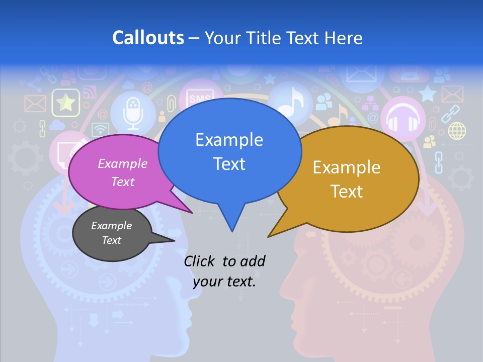 Social Media Dialog Texture PowerPoint Template