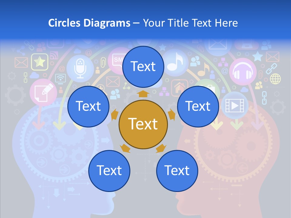 Social Media Dialog Texture PowerPoint Template