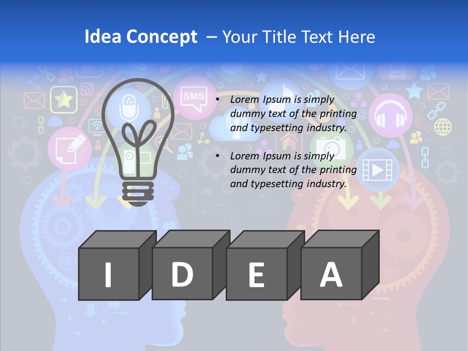 Social Media Dialog Texture PowerPoint Template
