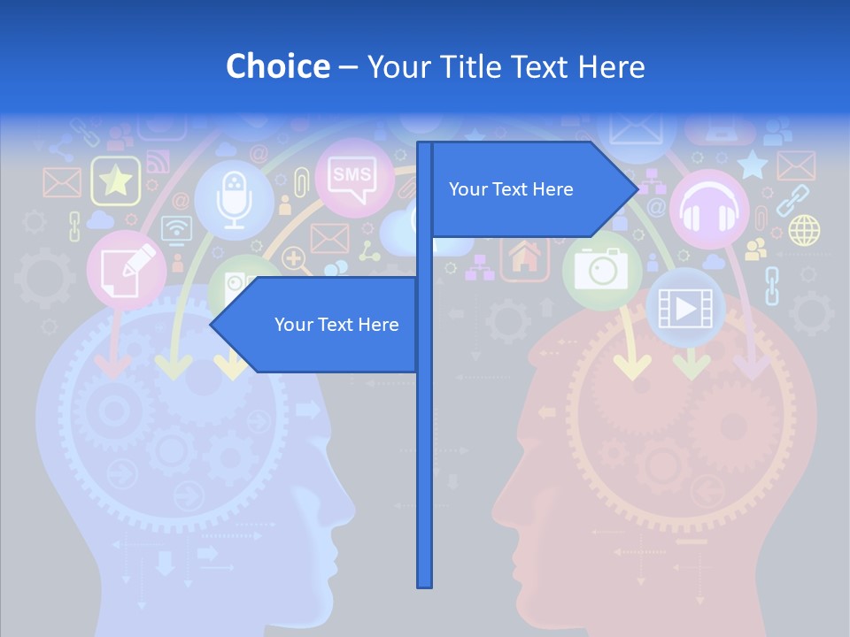Social Media Dialog Texture PowerPoint Template
