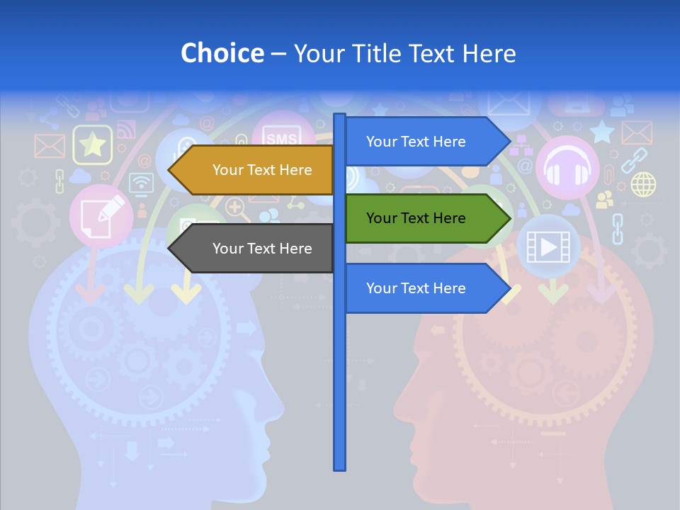 Social Media Dialog Texture PowerPoint Template