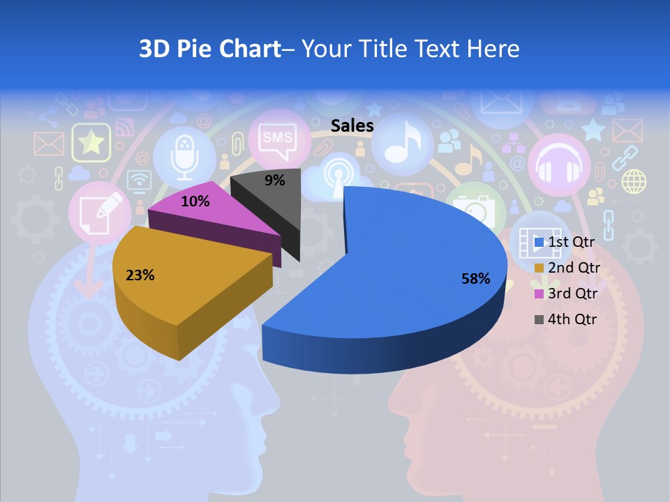 Social Media Dialog Texture PowerPoint Template