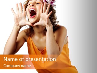 Happy Teeth Shouting PowerPoint Template