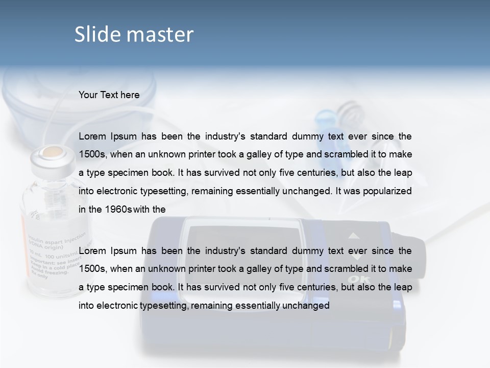 Insulin Pump Diabetic Tubing PowerPoint Template