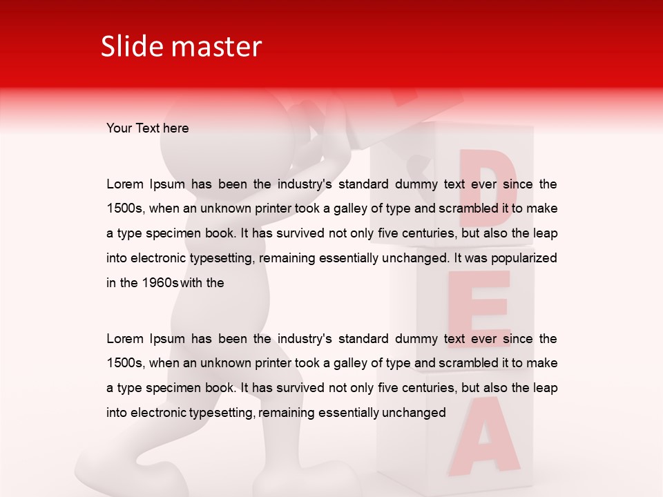 Figure Wondering Attention PowerPoint Template