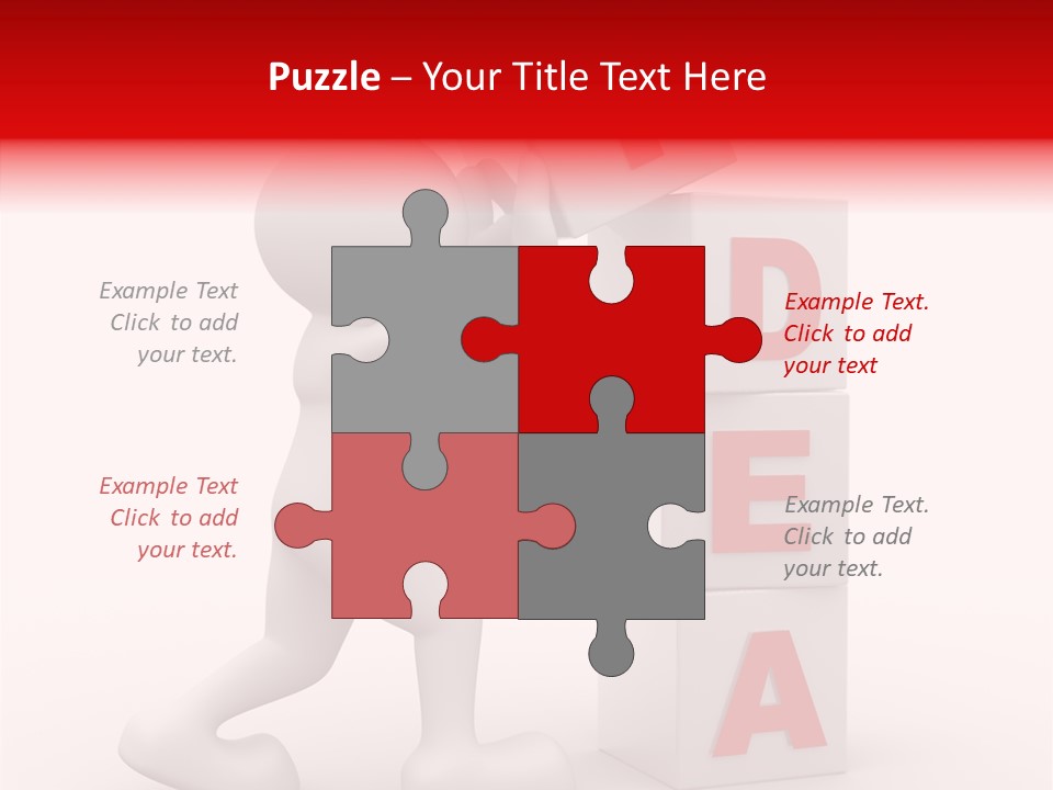 Figure Wondering Attention PowerPoint Template