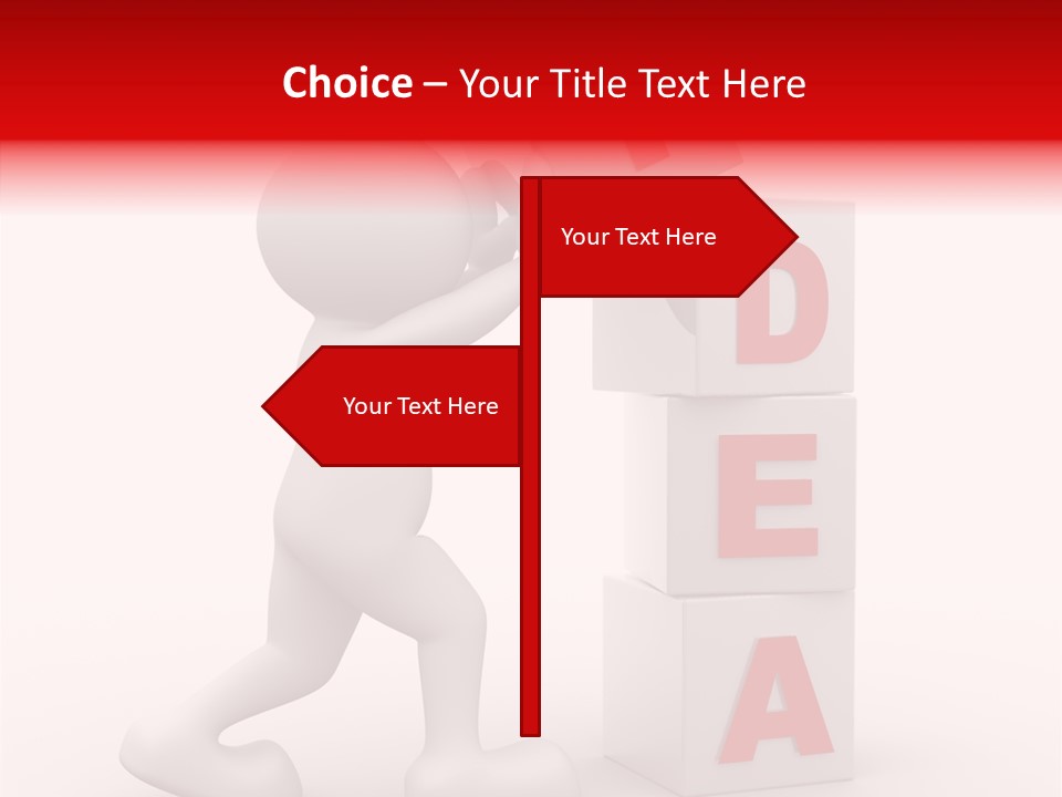 Figure Wondering Attention PowerPoint Template