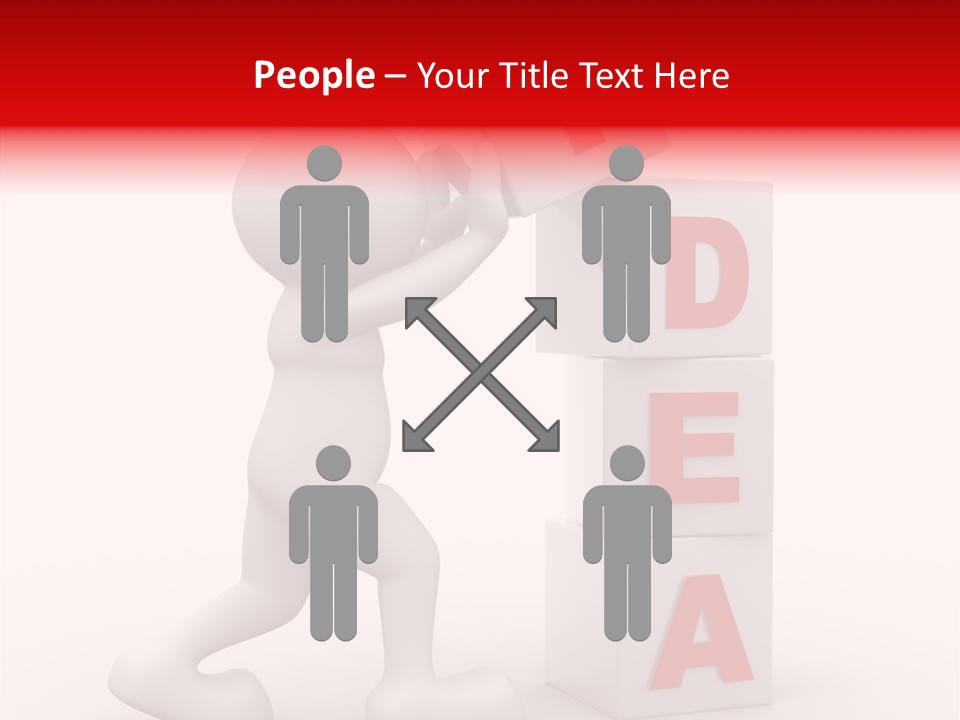 Figure Wondering Attention PowerPoint Template