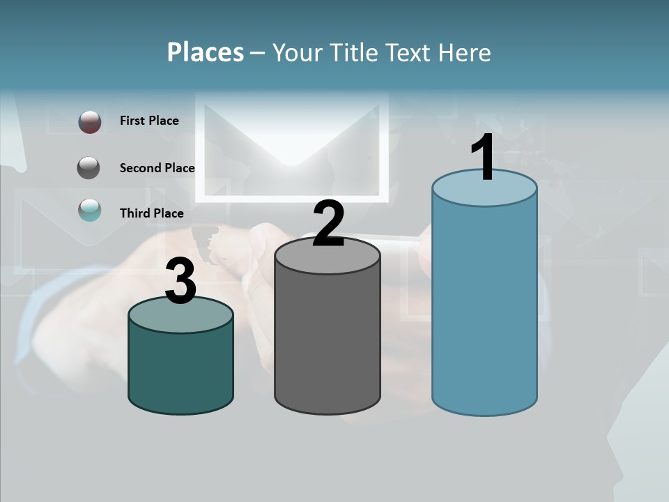 Man White Touchscreen PowerPoint Template