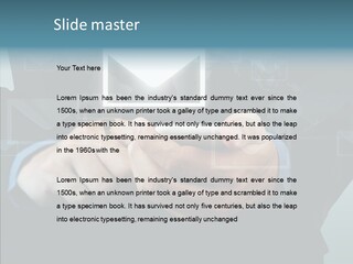 Man White Touchscreen PowerPoint Template