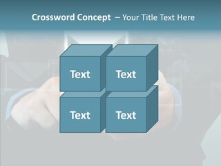 Man White Touchscreen PowerPoint Template