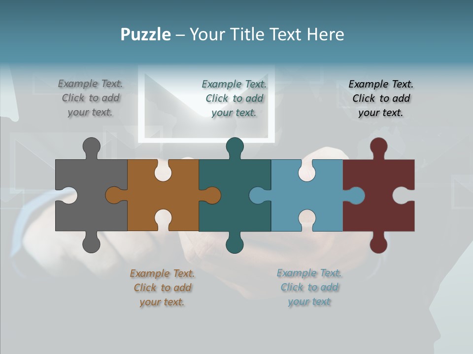 Man White Touchscreen PowerPoint Template
