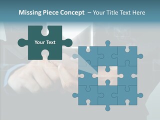 Man White Touchscreen PowerPoint Template