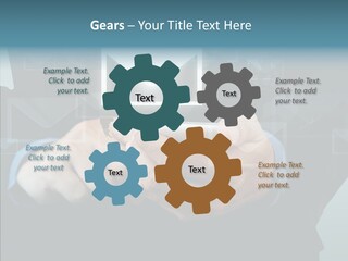 Man White Touchscreen PowerPoint Template