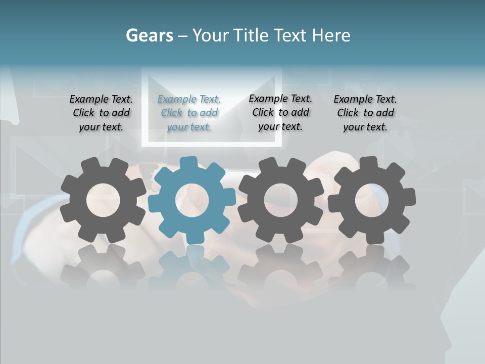 Man White Touchscreen PowerPoint Template