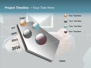 Man White Touchscreen PowerPoint Template