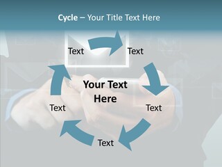 Man White Touchscreen PowerPoint Template