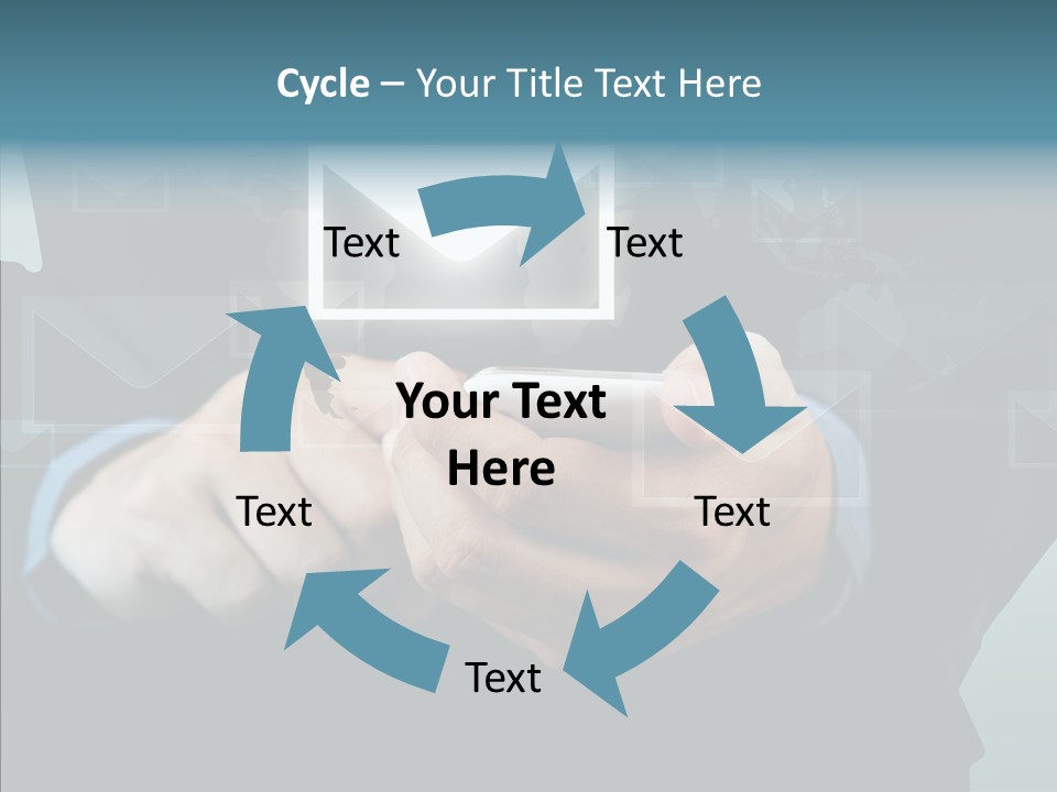 Man White Touchscreen PowerPoint Template