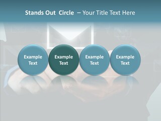 Man White Touchscreen PowerPoint Template