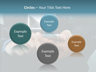 Man White Touchscreen PowerPoint Template