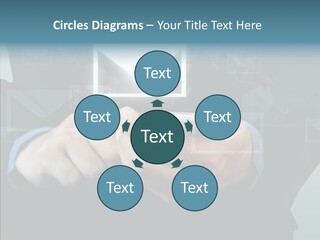 Man White Touchscreen PowerPoint Template