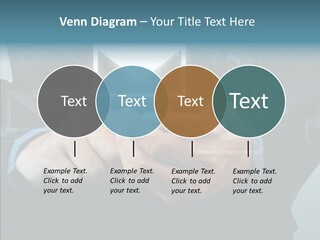 Man White Touchscreen PowerPoint Template