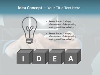 Man White Touchscreen PowerPoint Template