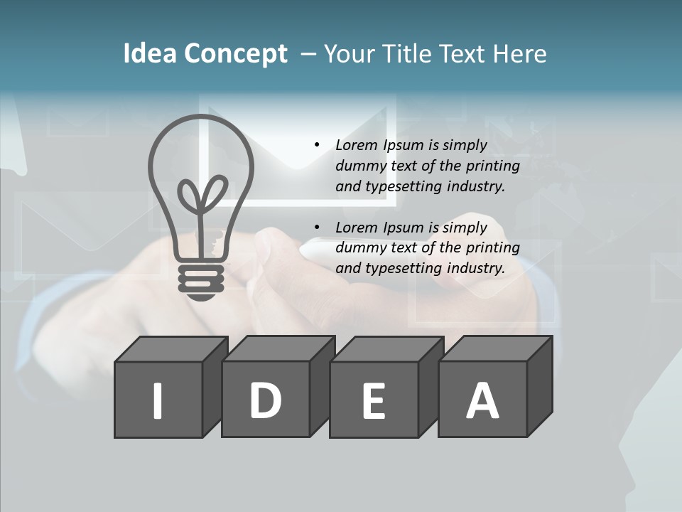 Man White Touchscreen PowerPoint Template