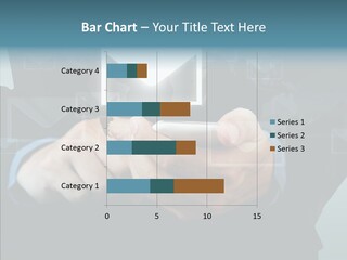 Man White Touchscreen PowerPoint Template