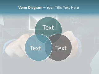 Man White Touchscreen PowerPoint Template