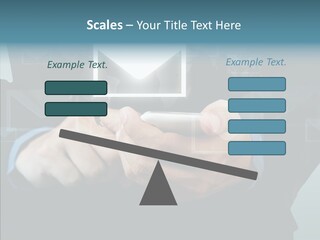 Man White Touchscreen PowerPoint Template