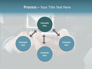 Man White Touchscreen PowerPoint Template
