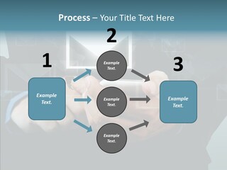 Man White Touchscreen PowerPoint Template
