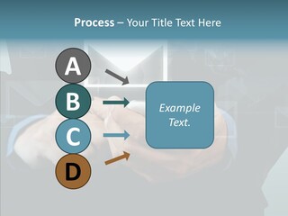 Man White Touchscreen PowerPoint Template
